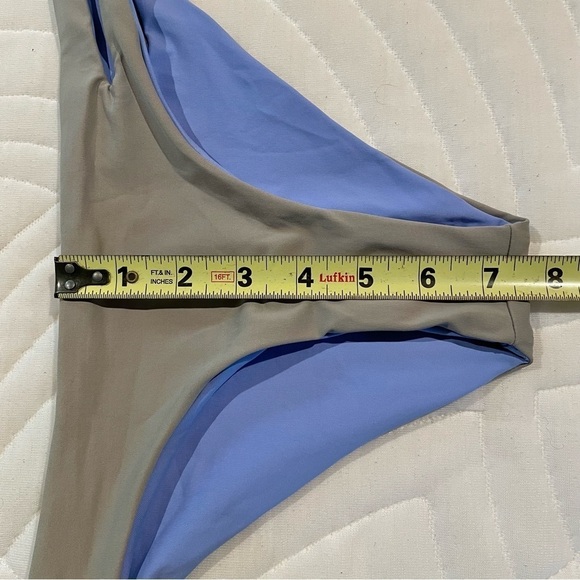 L*SPACE Breakers Reversible Cutout Bikini Bottom Grey Periwinkle Blue Small NWT - Picture 8 of 8